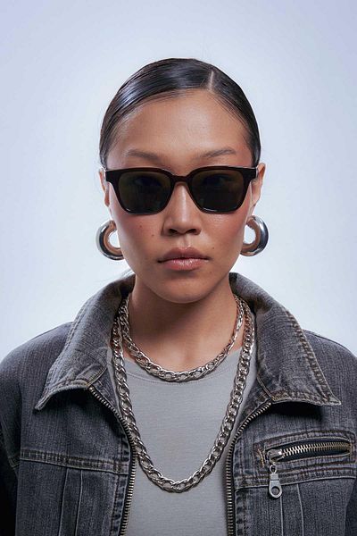 Bilge Karga Elvin Dark Brown Green Sunglasses