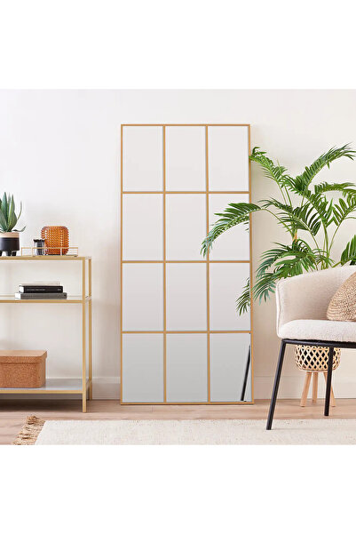 MKS Design 65x145 Bizoteli Dilimli Konsol Aynası / Asimetrik Ayna / Konsol Aynası / Dikdörtgen Ayna