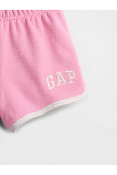 GAP Kız Bebek Açık Pembe Bebek ve Küçük Çocuk Logo Yunus Sweat Şortları