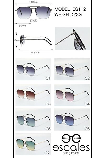 Escales Unisex Uv-400 Protected Luxury Rimless Sunglasses