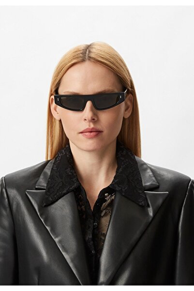 Gucci GG1634S 006 51-18 Kadın Siyah Mat Camlı Siyah Asetat Cat Eye Güneş Gözlüğü