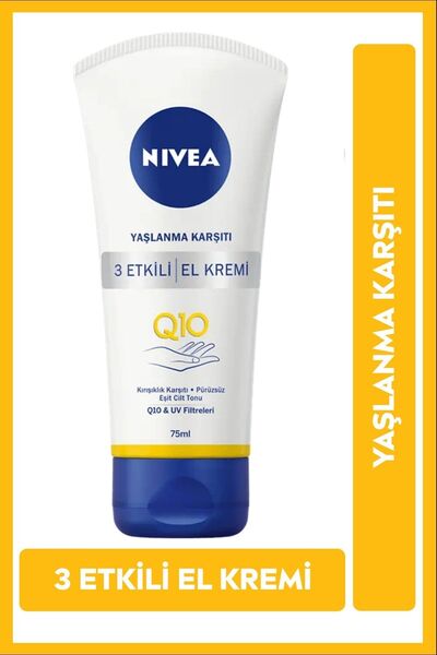 NIVEA Q10 Anti-Aging 3 Effective Hand Care Cream 75ml, UV Filter, Moisturizer...