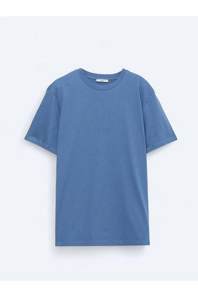 Kip Indigo Crew Neck 100% Cotton T-Shirt