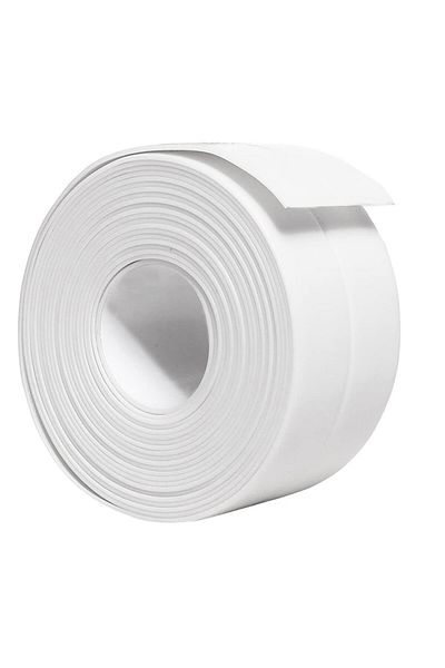 stuffix Bandă de etanșare autoadezivă pentru cadă, chiuvetă, cabină de duș, Folina ETF12, albă, rolă de 6 cm x 3,2