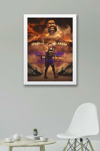 Saturn Luka Doncic Lebron James Framed Painting - Basketball Nba Poster Painting
