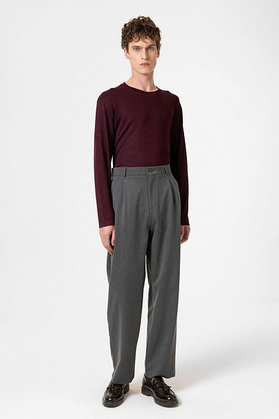 Antioch Anthracite High Waist Pleated Comfortable Fit Men's Trousers