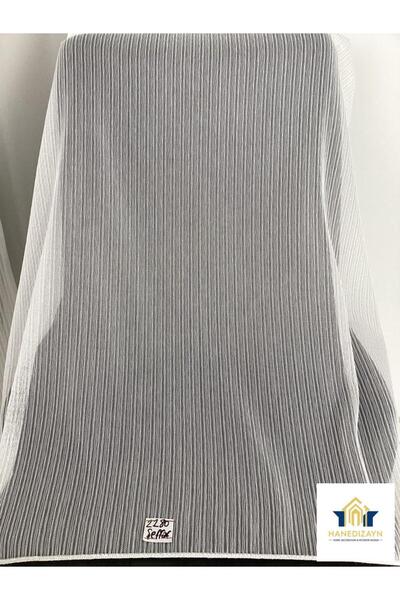 HANEDİZAYN Sıralı Çelik Ekru Tül Perde Ütü Itemez Kırışmaz Pencere Pimapen He...