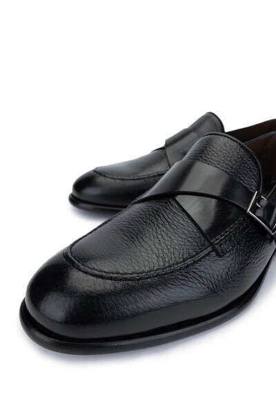 Tamer Tanca Men's Genuine Leather Black Classic Shoes