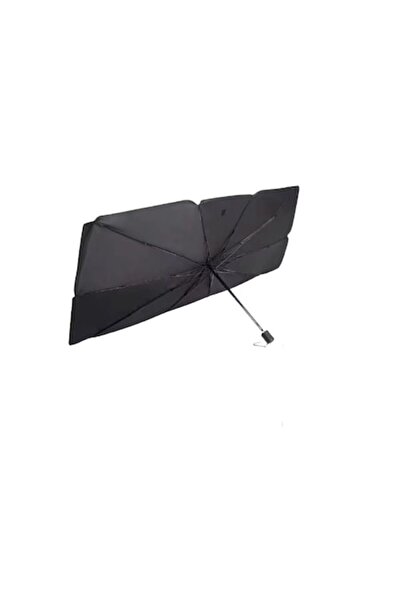stuffix Umbrelă de soare portabilă pentru mașină, neagră/argintie, 125 x 70 cm