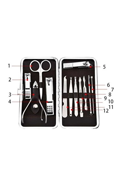 Skygo Rasp Pliers Nail Clipper Manicure Pedicure Set Portable Box 12 Pcs