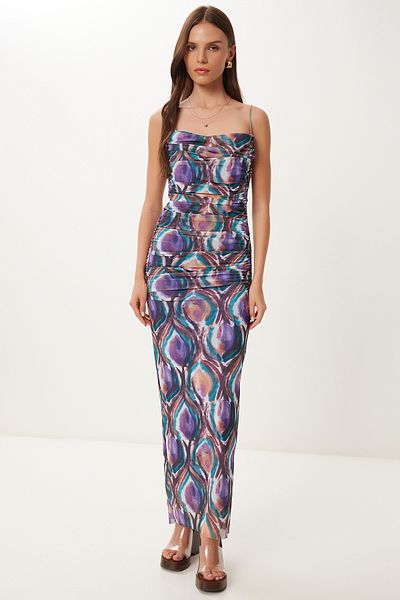 Lovelyİstanbul Draped Strap Saran Stretchy Tulle Dress