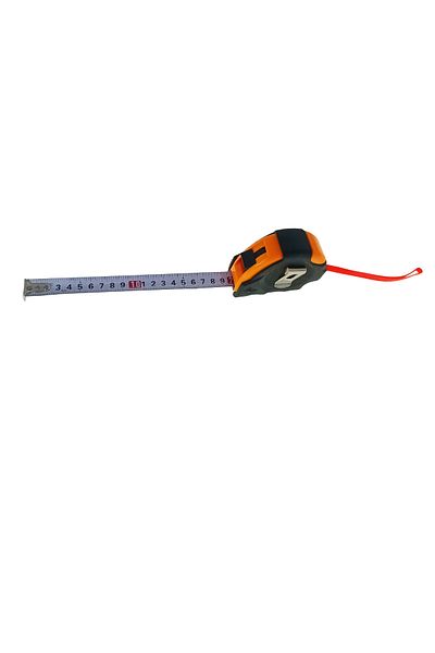 OEM Metal tape measure FS-11603, 5m x 19mm, with locking button, clamp, black with orange