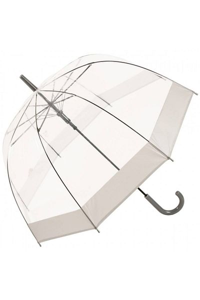 OEM Transparent Dome-Shaped Umbrella, White Edge, 83 cm