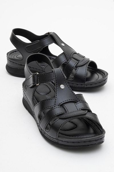 CCWAY AYAKKABI Women's Velcro Sandals Black