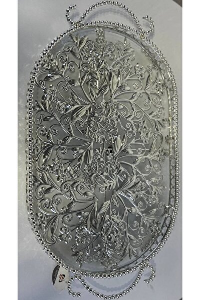 BİEV GVN METAL CAMLI KRİSTAL TEPSİ