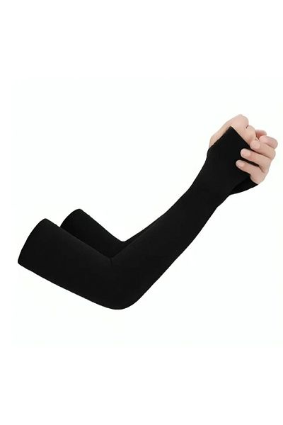 Fresh Moon Hijab Sleeve Cover Black Lycra Breathable Fabric Hijab Body Combed Prayer Sleeve Cover Arm Protector