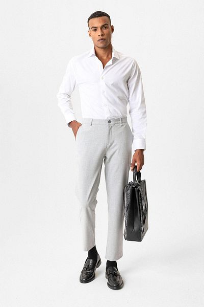 Antioch Gray Textured Men's Trousers