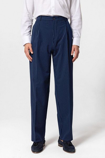 Antioch Indigo High Waist Relax Fit Striped Men's Trousers