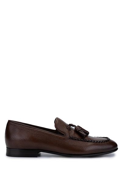 Tamer Tanca Men's Genuine Leather Tan Classic Shoes
