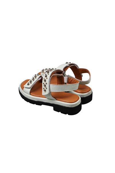 Lady Mia Velvia Trok Detailed Genuine Leather Women's Sandals