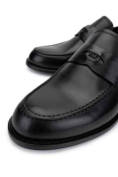 Tamer Tanca Erkek Hakiki Deri Siyah Analin Makosen Ayakkabı