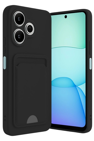 m.tk moveteck Xiaomi Redmi 13 Kılıf Kamera Ve Köşe Korumalı Kartlıklı Cüzdanl...