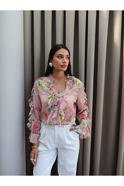 ESRAHELVACI Sifon virágos lendkerekes ing