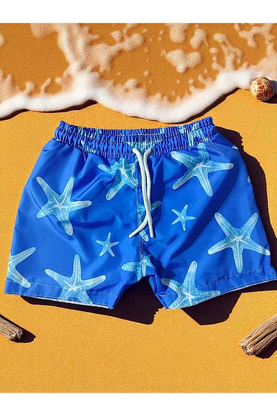 MİLAYS LİFE HOME COLLECTİON Pantaloni scurți pentru băieți, cu imprimeu colorat, cu șireturi, cu plasă de plasă în interior, pentru mare și piscină