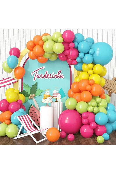 Baloane Vesele Premium Multicolored Matte Balloons Arch 102 Pieces ARC164