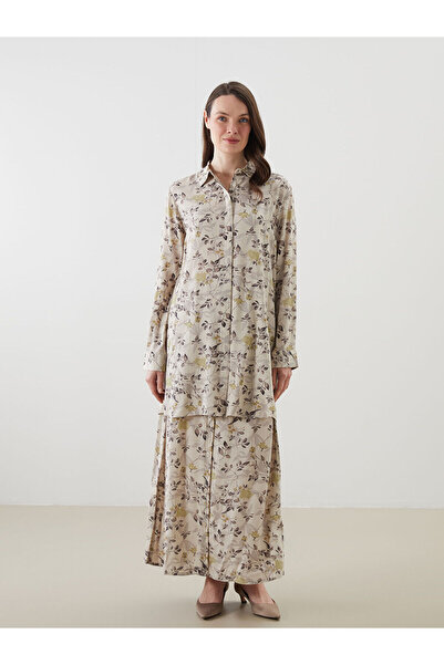 LC Waikiki Özmarka Fusta de damă cu talie elastică, cu imprimeu floral, în li...