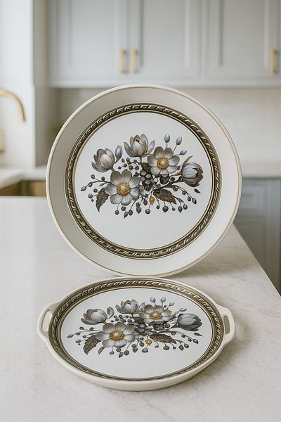 Makri 48 cm and 32 cm Double Decorative Luxury Serving Tray