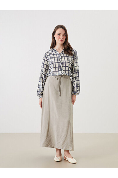 LC Waikiki Nevavm A-Line Skirt with Elastic Waist and Difference in Color