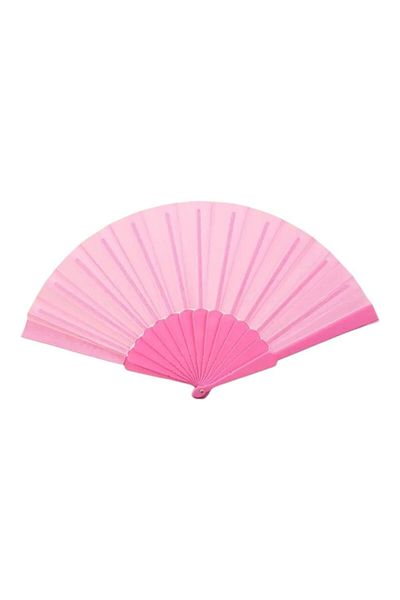 OEM Plastic and fabric fan, foldable, pale pink