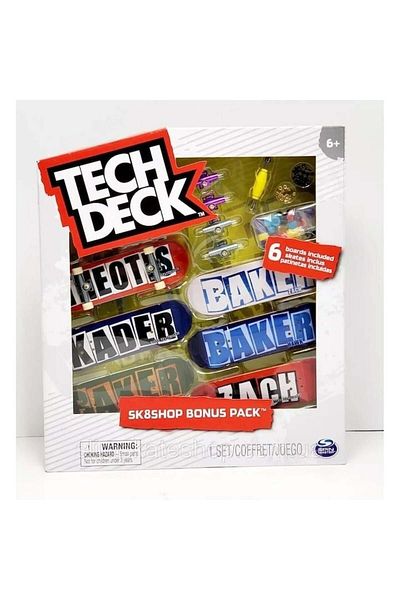 SPIN MASTERR Set of 6 mini skateboard boards, Tech Deck, Bonus Pack, Baker