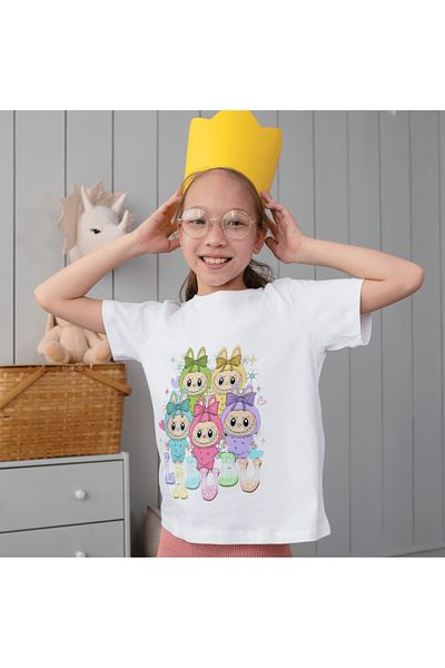 ALPŞAN TİCARET Labubu T-shirt Labubu Παιδικό T-shirt Labubu Μπλουζάκι Unisex για ενήλικες