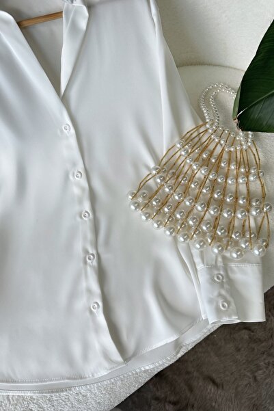 Poliyance Serra White Satin Shirt