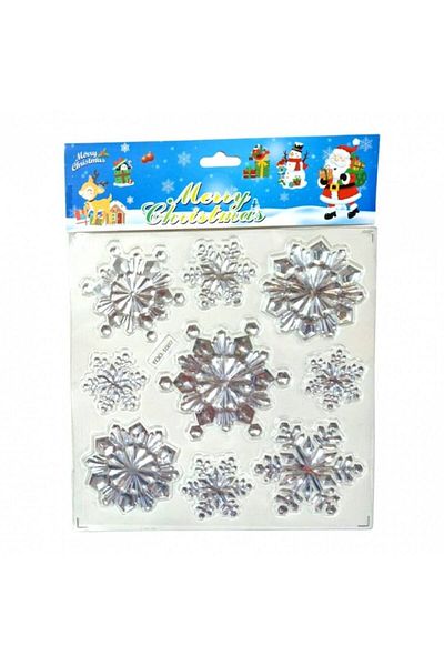 OEM Christmas Decoration, 3D Sticker, Snowflakes, 23x18 cm