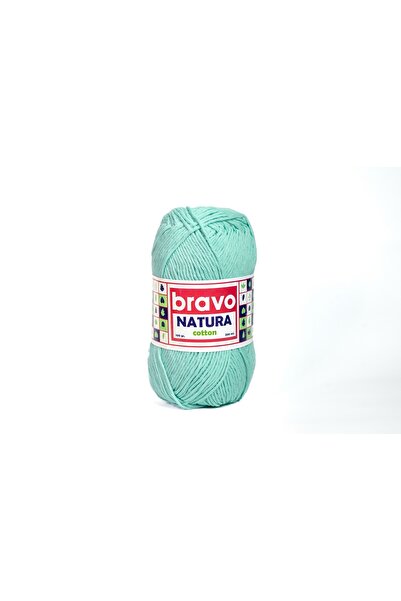 Bravo Natura 100% Κοτόνι Νήματα 100 γραμμάρια 200 μέτρα (Κωδικός χρώματος: 804) Πράσινο μέντας