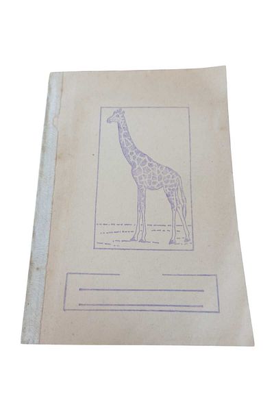 Hureggo Vintage Giraffe Patterned Romania Production Striped A5 Notebook 80S 120 Pages