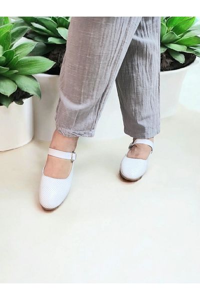 GokceKundura06 Daily Buckle Adjustable Genuine Leather Mary Jane Shoes