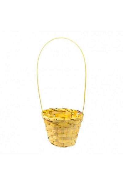 OEM Bamboo Basket with Handle, 13 cm, Yellow