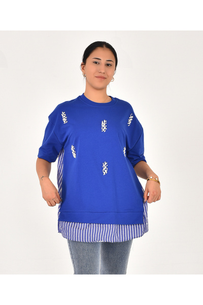 Pollux Women's Shirt and Stone Detail T-Shirt