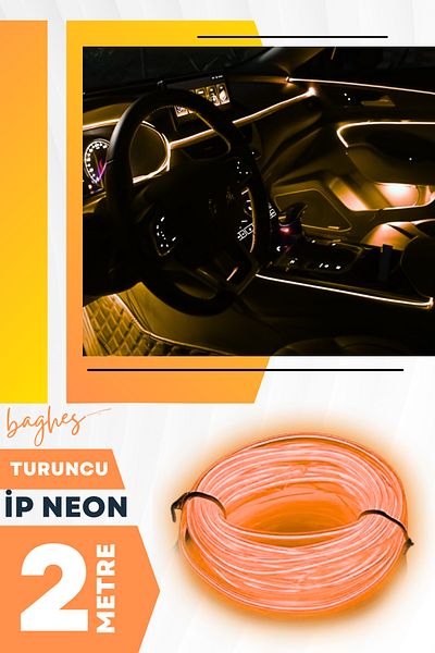 Baghes Orange In-Car Torpedo Led Neon Led Strip – 2 Meters Orange Light (12V)