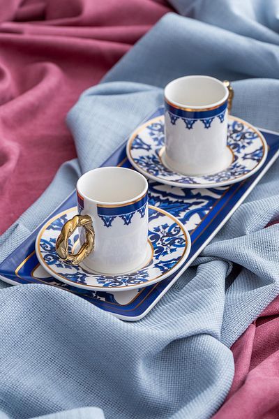 ACAR Francesca 2-Person Porcelain Coffee Cup Set - 90 ml