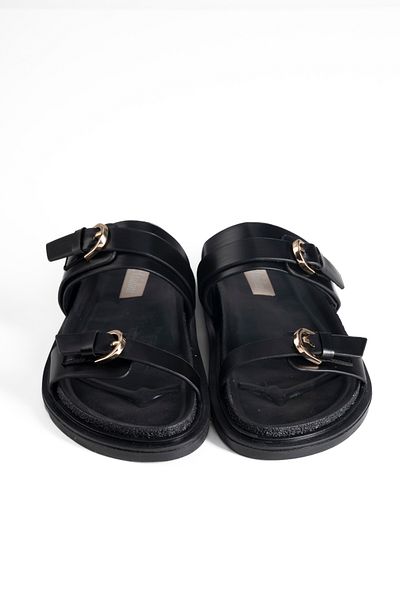 Mulini "Stylish Buckle Leather Women's Slippers - Soft Sole Suitable for Daily Use"