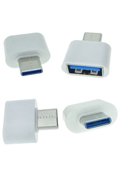 OEM OTG adapter USB 2.0 female to USB type C male, power, connection and data transfer, white