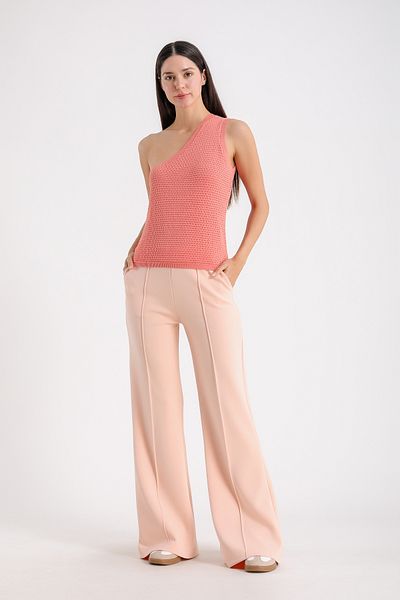 Barbara Baileys Cross-Banded Open Shoulder Tricot Tank Top
