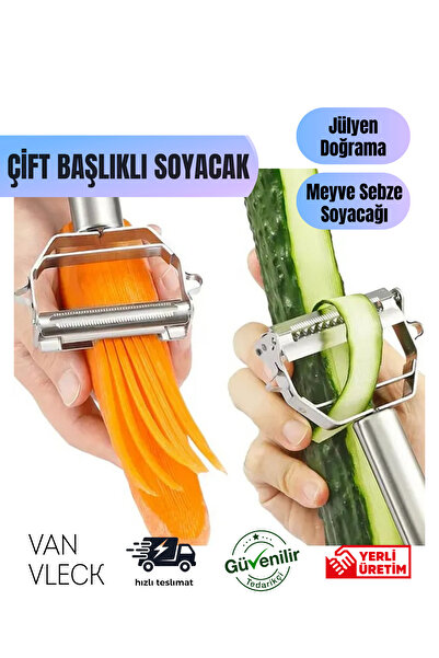 VAN VLECK Paslanmaz Çelik Metal Soyacak – Meyve Sebze Soyucu, Ergonomik Saplı...