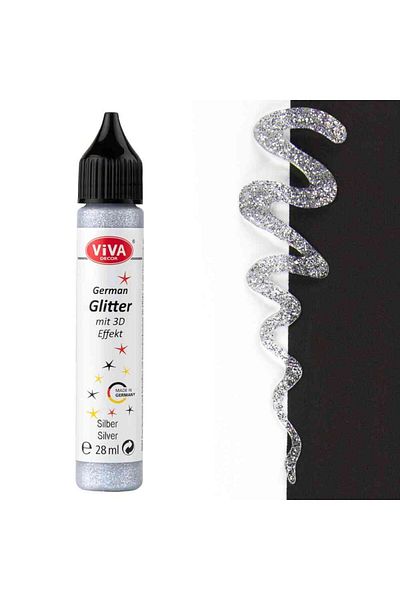 Viva Decor Washable adhesive glitter for all surfaces, VIVA DECOR, 28ml Silver