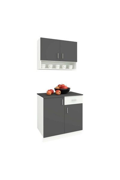 haaus.ro Set Bucatarie Berna, Antracit/Alb, L 80 cm